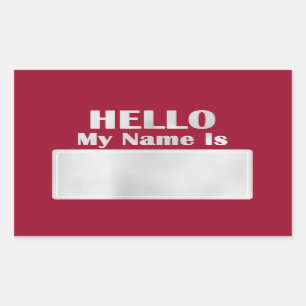 Hello My Name Is Tag Meeting Class Meeting Red Gra
