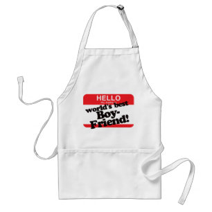 Hello My Name Is World's Best Boyfriend Standard Apron