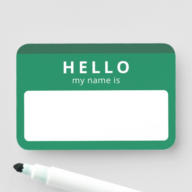 HELLO My Name Is | Write On Name Tag (In Situ)