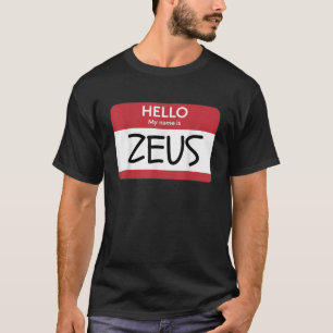 Hello My Name Is Zeus Funny Greek God Halloween T-Shirt