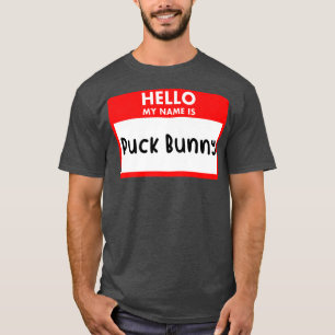 Hello My Name Puck Bunny Ice Hockey Graphic Novelt T-Shirt