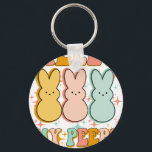 HELLO MY PEEPS, retro, vintage Key Ring<br><div class="desc">Durable and lightweight keychain featuring a vibrant,  high-quality print,  perfect for keys,  bags,  backpacks,  small gifts,  souvenirs,  and everyday accessories.</div>