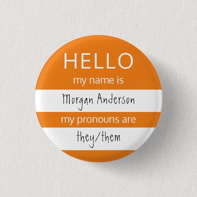 HELLO Name and Pronouns Badge (Front)