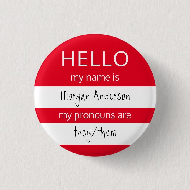 HELLO Name and Pronouns Badge (Front)