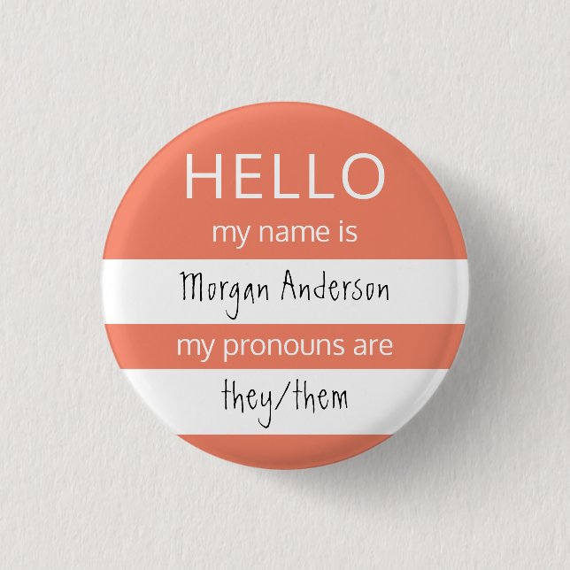 HELLO Name and Pronouns Badge (Front)