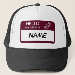 Hello Name Badge Wine Tasting Customise Trucker Hat