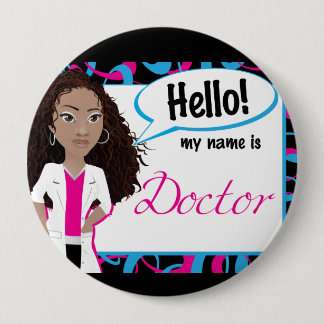 Hello Name Tag - Dr. Sisterlocs 10 Cm Round Badge