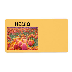HELLO name tag Labels Tulip Flowers Conferences