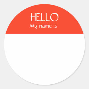 Hello Name Tag Sticker Badge My Name is