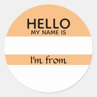 Hello Name Tag Where I Am From
