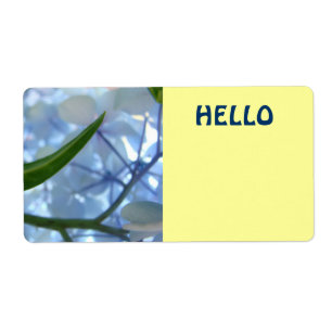 HELLO name tags Blue Floral Conference Labels