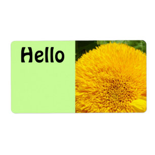 Hello Name Tags Labels Sunflower Summer Fall
