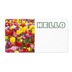 HELLO name tags labels Tulip Flowers Spring