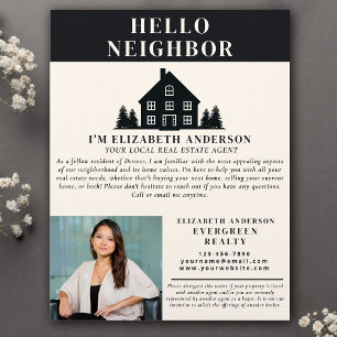Hello Neighbor Rustic Real Estate Agent Photo Flyer