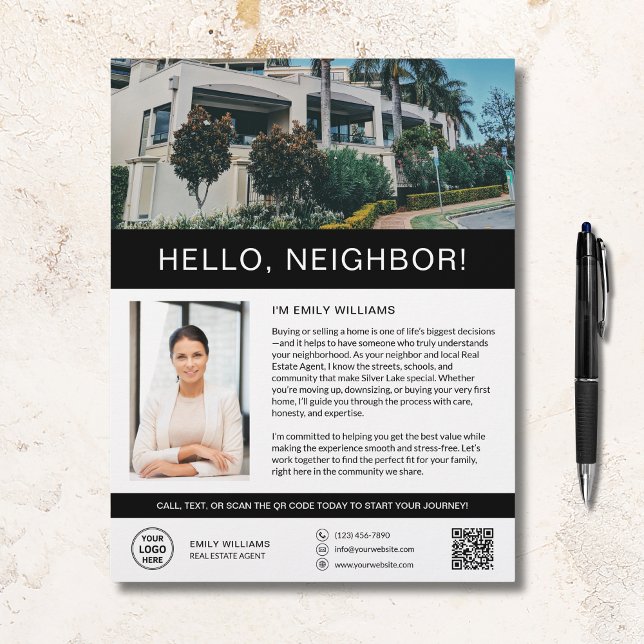 Hello Neighbour Real Estate Marketing Flyer (Hello Neighbor Real Estate Marketing Flyer)