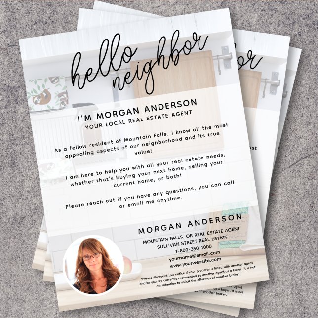 Hello Neighbour Real Estate Marketing Introduction Flyer (Creator Uploaded)