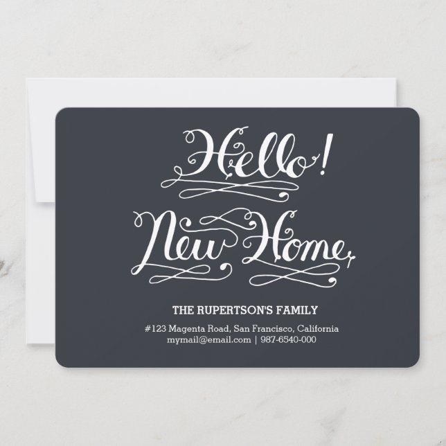 hello new home calligraphy announcement (Front)