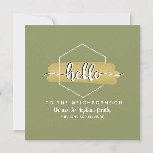 Hello new Neighbour Card Family Introduction (Front)