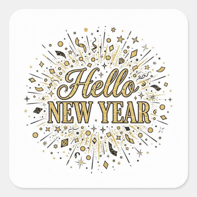 Hello New Year Sticker (Front)