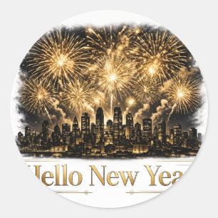 Hello New Year Sticker