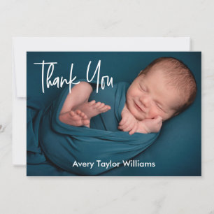 Hello newborn baby photo birth announcement