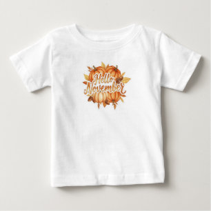 Hello November - Cozy Fall Design Baby T-Shirt