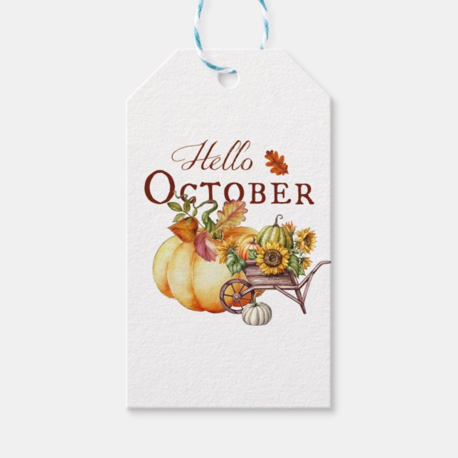 Hello October  Gift Tags (Front)