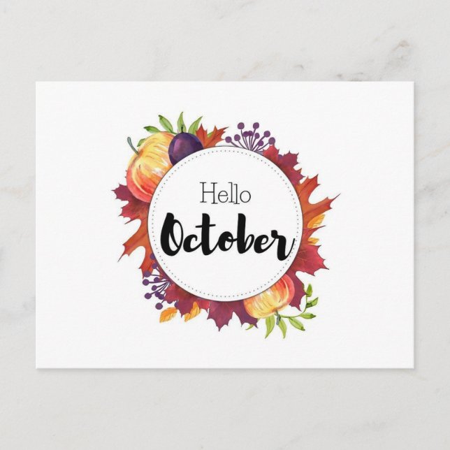 Hello October Postcard (Front)