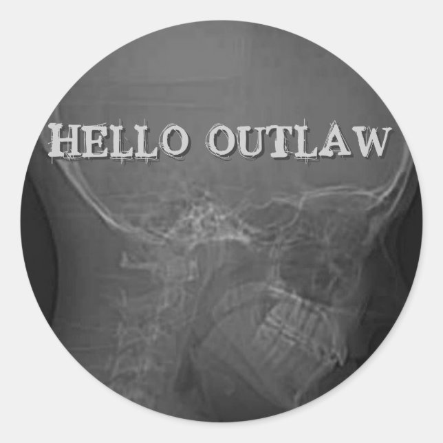 Hello Outlaw Classic Round Sticker (Front)