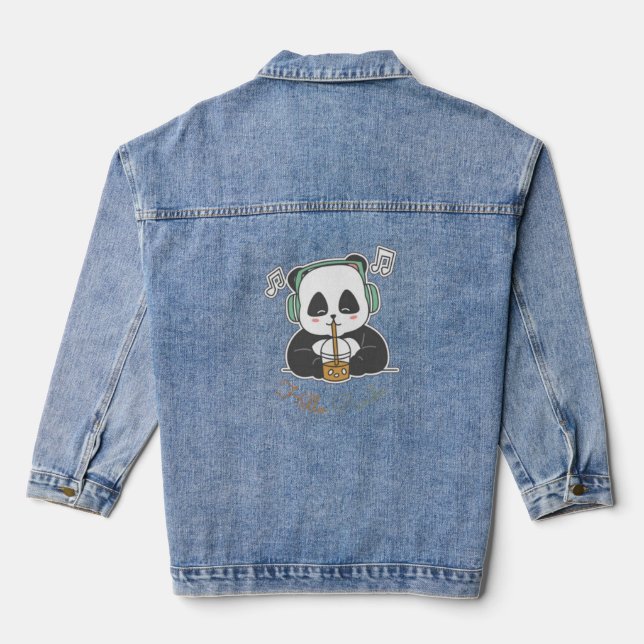 Hello panda denim jacket (Back)