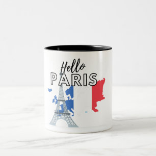 Hello Paris Two-Tone Coffee Mug