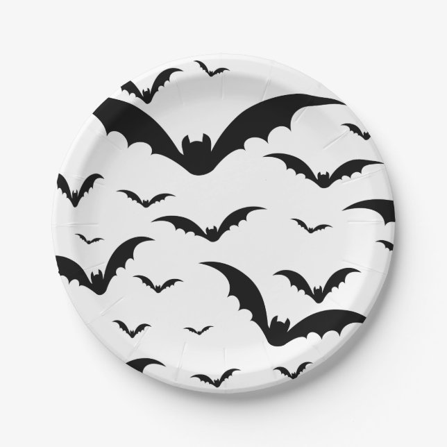 Hello party. Bats, bat. Vampire. Paper Plate (Front)