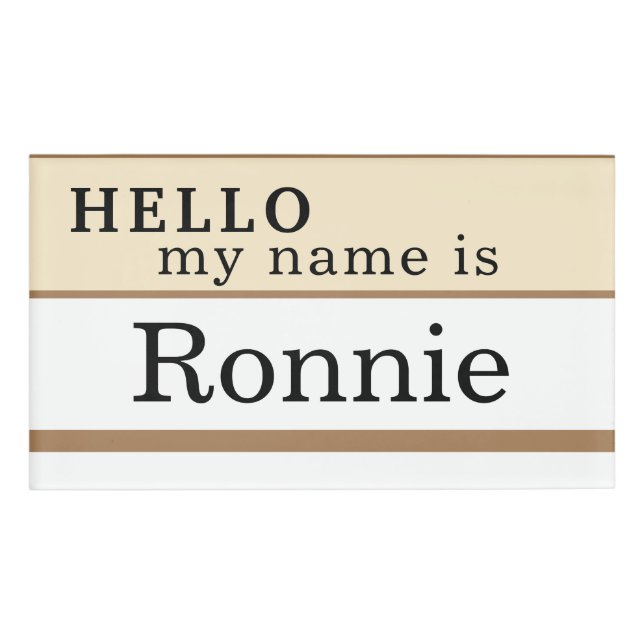 Hello Personalise name tag (Front)