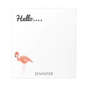 Hello, Personalised Flamingo Notepad