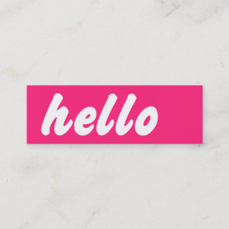 Hello Pink Mini Business Card