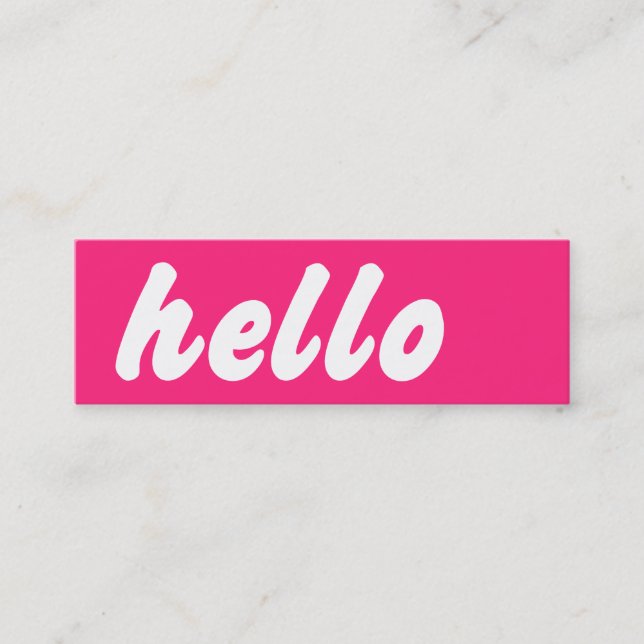 Hello Pink Mini Business Card (Front)