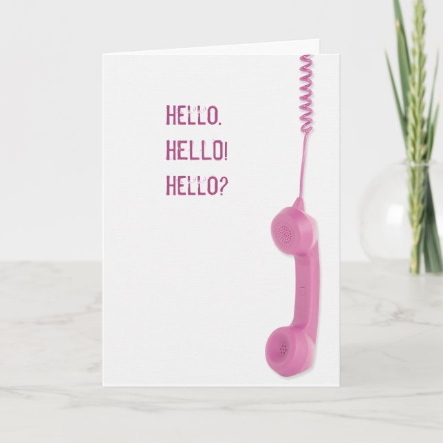 Hello Pink Retro Telephone Card (Front)