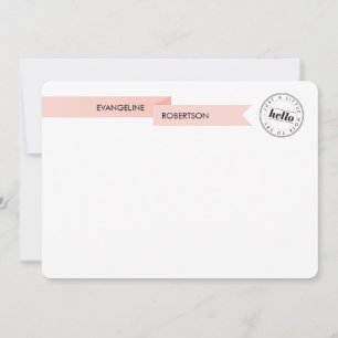 Hello Pink Ribbon Note Card