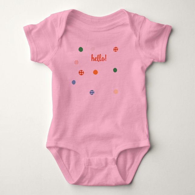 Hello! Pink with Polka Dots Bodysuit (Front)