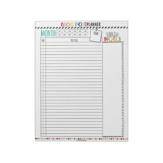 Hello Planner: Monthly Blog Post Planning Notepad