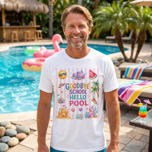 Hello Pool Party Stripes T-Shirt