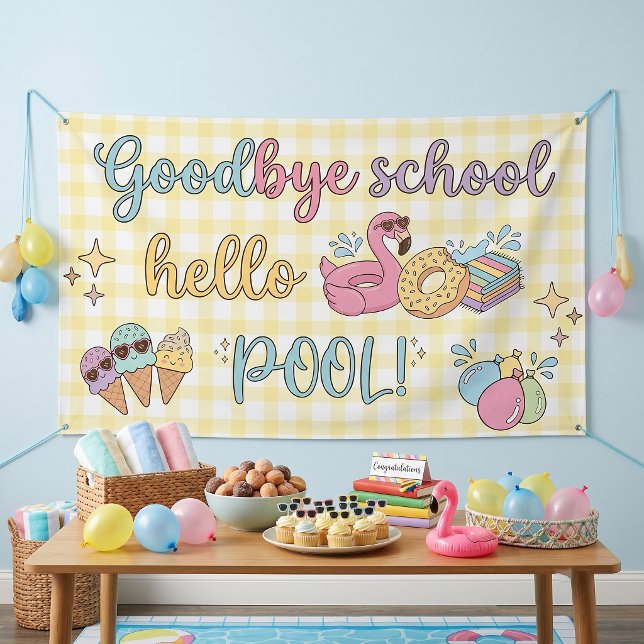 Hello Pool Party Yellow Caro Banner (Creator Uploaded)