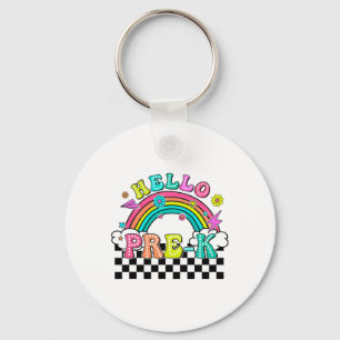 Hello Pre-k Back To School Pre-k Teacher Rainbow Key Ring
