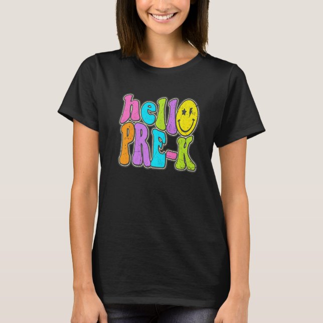 Hello Pre K  Back To School Teacher Student Boy Gi T-Shirt (Front)