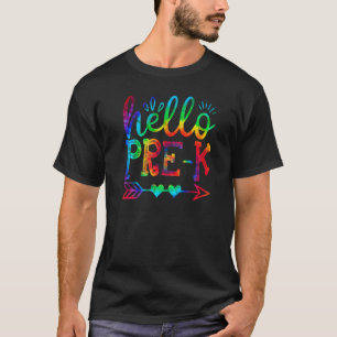 Hello Pre K Back To School Tie Dye Graphic T-Shirt