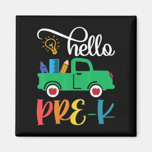 Hello Pre K Back To School Truck For Teacher Girls Magnet