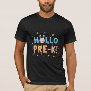 Hello Pre-K Cute Kawaii Crayon Doodle Art T-Shirt