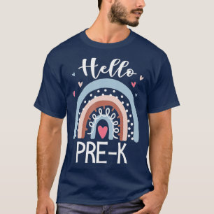 Hello Pre K Funny Boho Rainbow Back To School T-Shirt