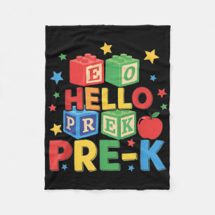 Hello Pre-k _ Happy First Day Of Back To School Cu Fleece Blanket
