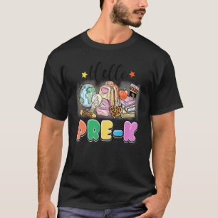 Hello Pre K Leopard Heart Pencil Girl Kids Back To T-Shirt